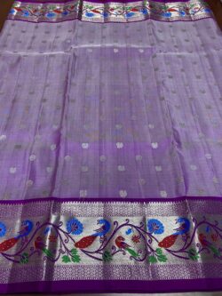 Dual Tone LAvender Venkatagiri Handloom Pattu Silk Saree