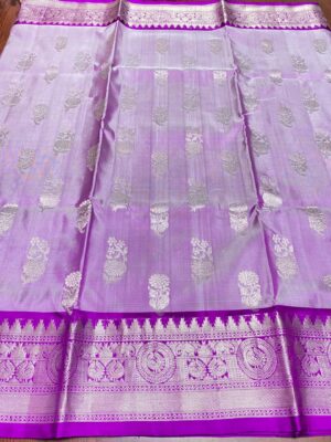Lavender Venkatagiri Handloom Pattu Silk Saree