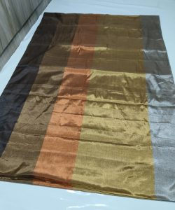 Gold, Silver, Copper & Brown Chanderi Handloom Tissue Silk Saree