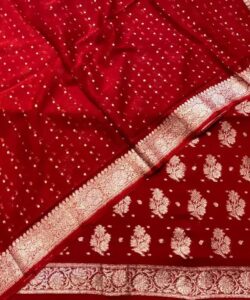Banarasi Pure Georgette Suits Red(12)