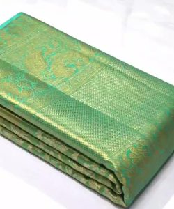 Green Kanjivaram Handloom Tissue Brocade Zari Warp Silk Saree