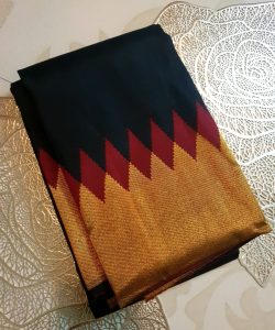 Black Kanjivaram Handloom Contemporary Pattu Silk Saree