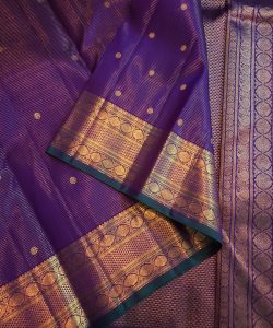 Purple Kanjivaram Handloom 4 Gram Pure Zari Silk Saree