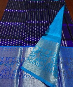 Blue Venkatagiri Handloom Pattu Silk Lehanga Choli Set