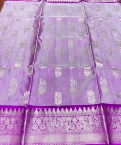 Lavender Venkatagiri Handloom Pattu Silk Saree