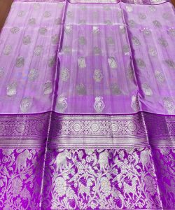 Dual Tone Lavender Venkatagiri Handloom Pattu Silk Saree