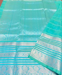 Turquoise Venkatagiri Handloom Pattu Silk Saree
