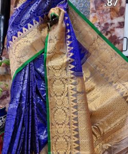 Silk Mark Certified Gadwal Pure Handloom Pure Pattu Silk Sarees with Kuttu Contrast Borders