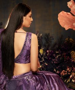Purple Exclusive Designer Collection Velvet Embroidered Lehenga Choli Sets